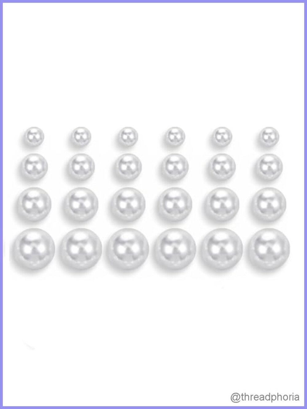 Hypoallergenic Stainless Steel Pearl Stud Earrings Set 12 Pairs
